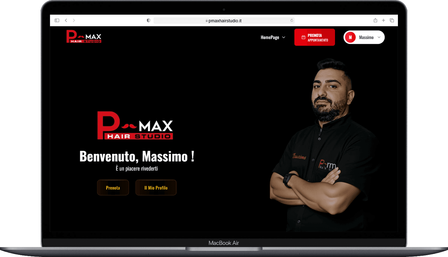 Gestionale Web per Barber Shop – P-Max Hair Studio — screenshot 2