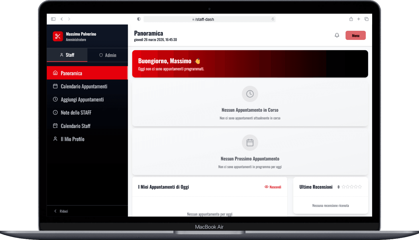 Gestionale Web per Barber Shop – P-Max Hair Studio — screenshot 10